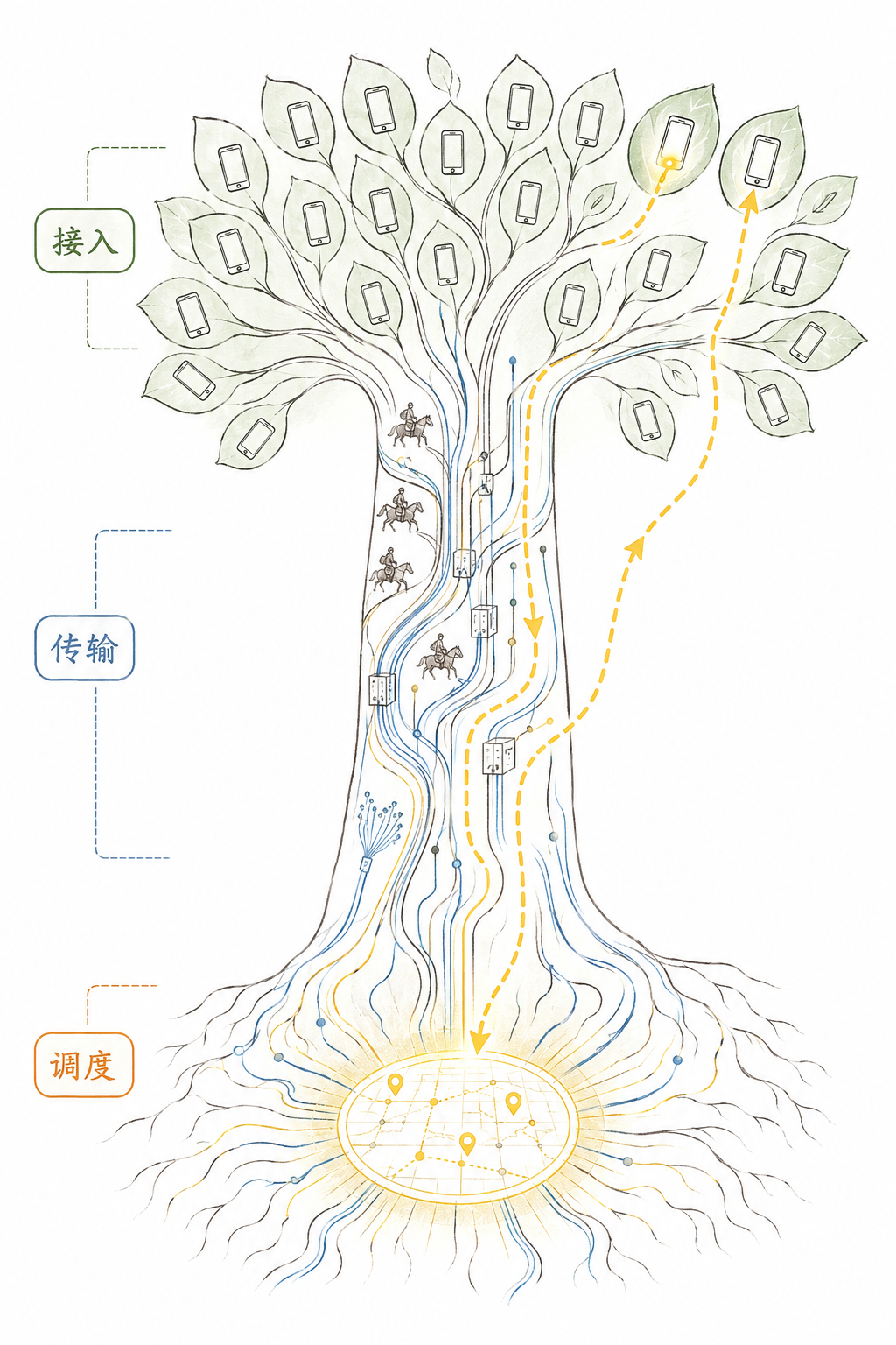 通信网的倒置树